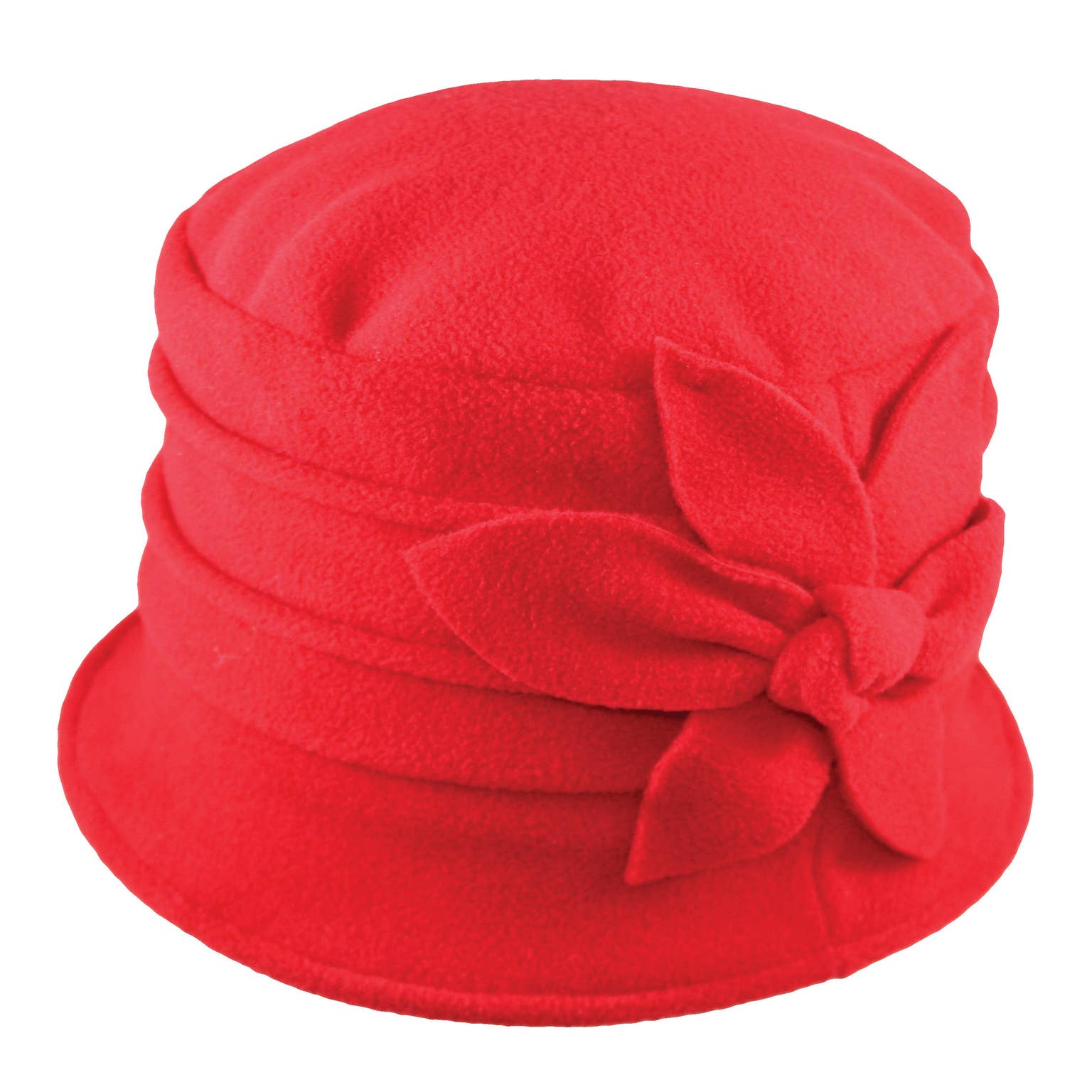 Women's Winter Hat, Red Polar Fleece Fabric