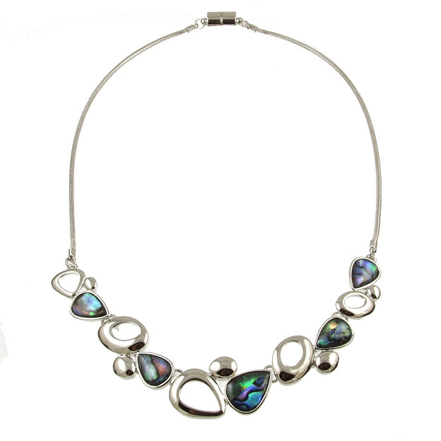 Beautiful Abalone Shell & Aluminum Necklace with a Magnetic Closure