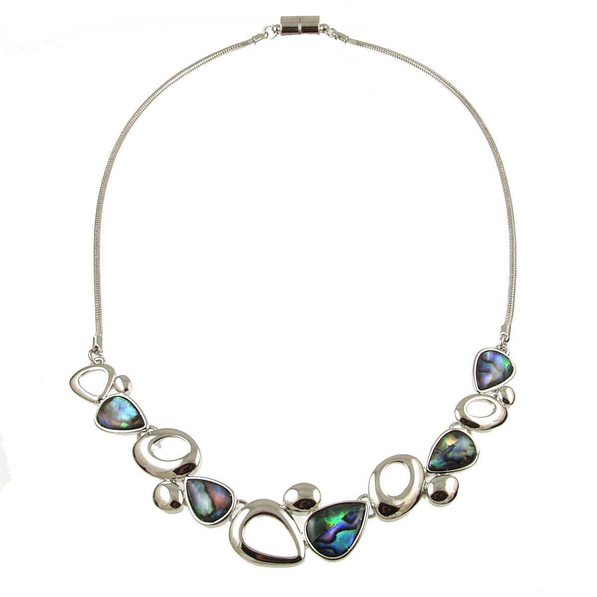 Sustainably Sourced Abalone Shell and Sterling Silver Necklace with a Magnetic Clasp