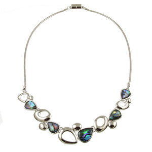 Sustainably Sourced Abalone Shell and Sterling Silver Necklace with a Magnetic Clasp