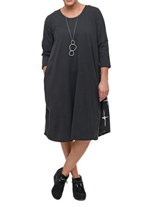 Women's Long-Sleeved Dress with Side Pockets