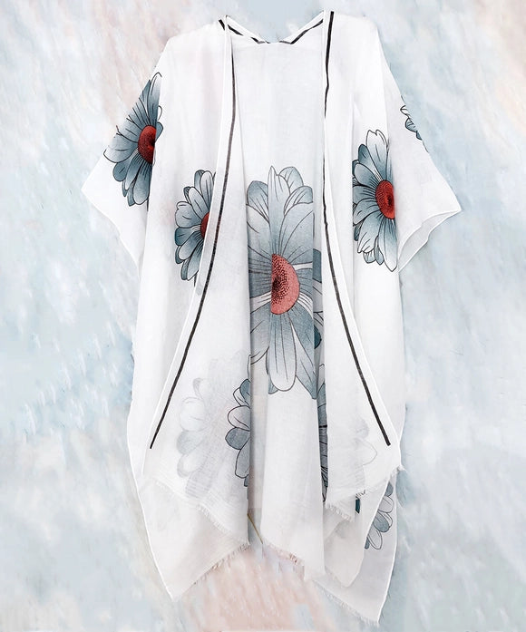 Beautiful Bold Flower Print Kimono