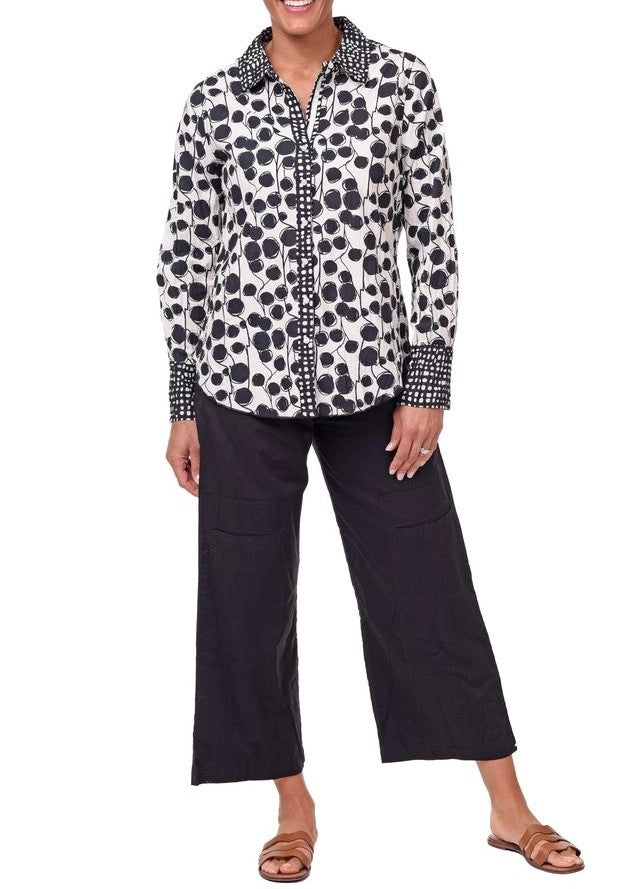 Women's Button-down Crinkle Cotton Shirt