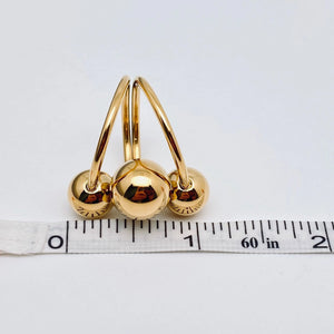Women's Ring, Three Balls 18K Gold Plated Stainless Steel Ring