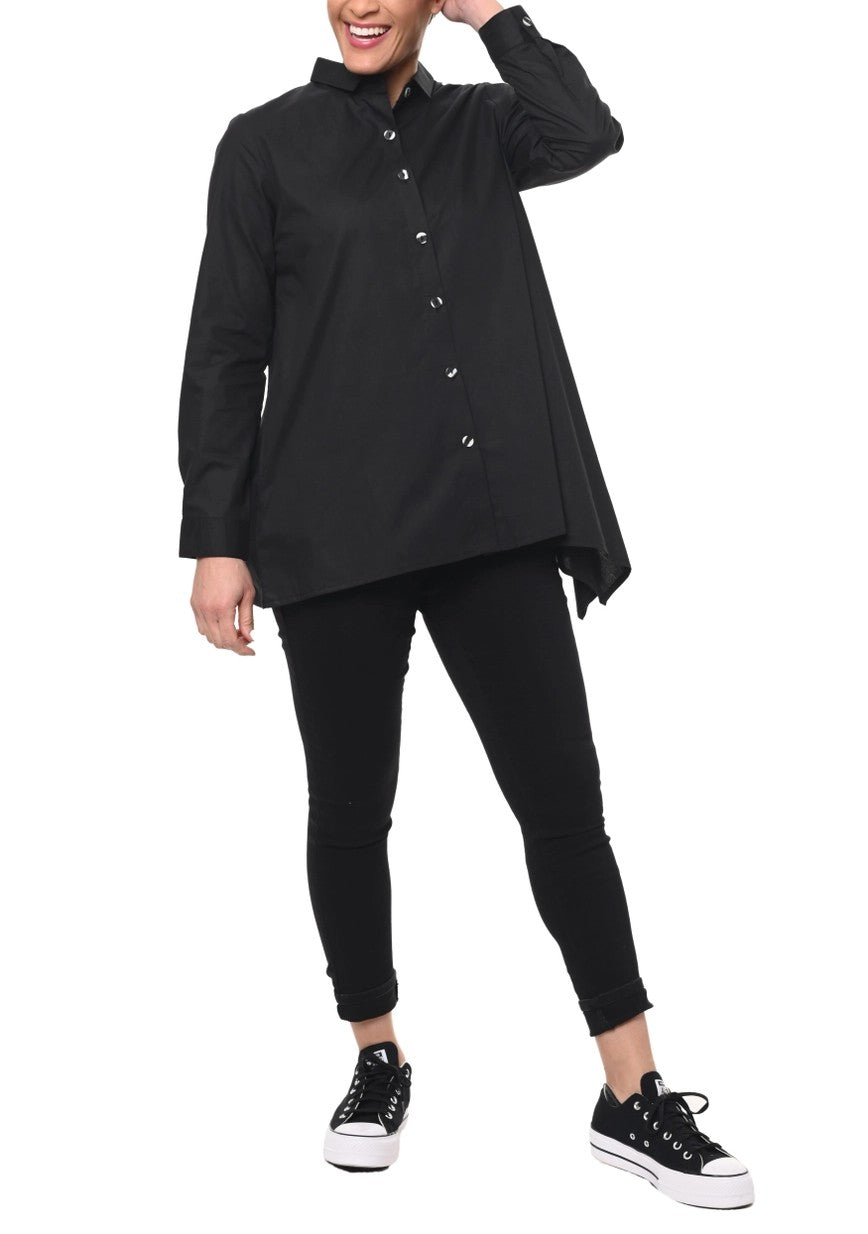 Women's Black Button -Down Shirt