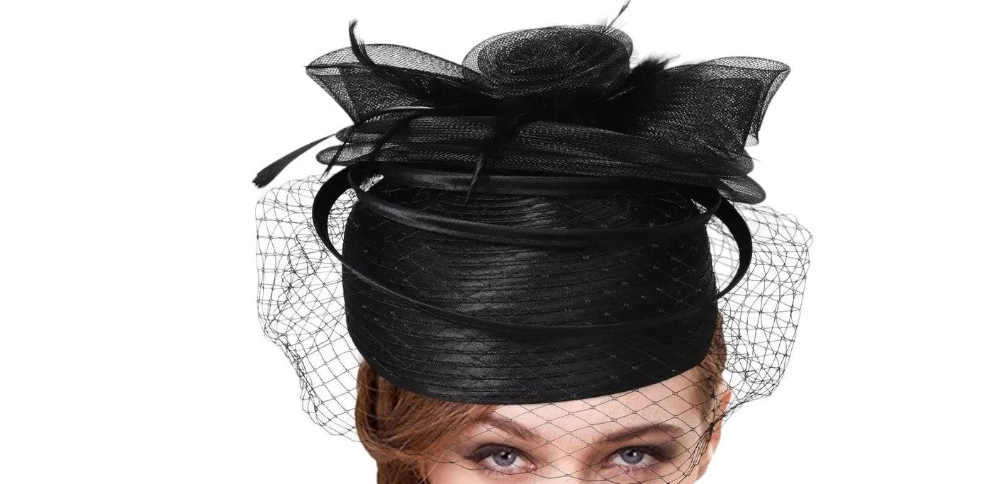 Women's Hat, Vintage Fascinator Church Tea Party Pillbox Hat