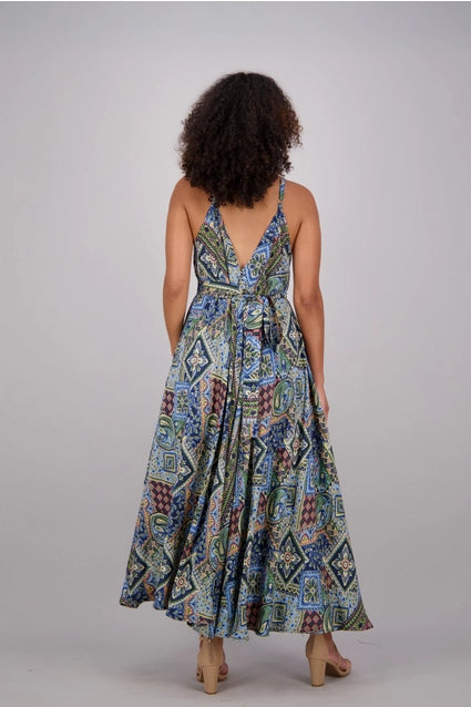 African Print Fabric Women's Maxi Dress