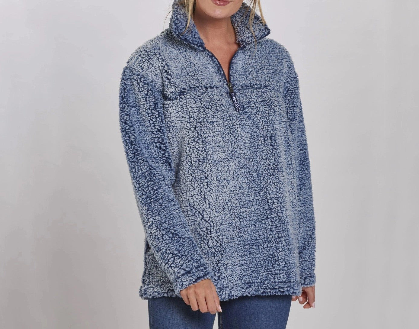 Women's Quarter Zip Pullover Sherpa Top