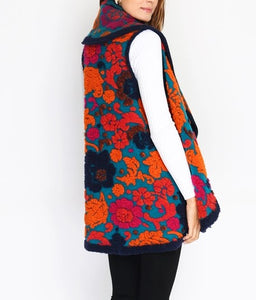 Women's High-Low Sleeveless Felted Jacket