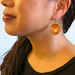 Sculptural Statement Earrings, Sculptural Cup Earrings-Accent Bead