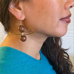 Focal Zigzag Earrings w/ Sustainably Forested Wood