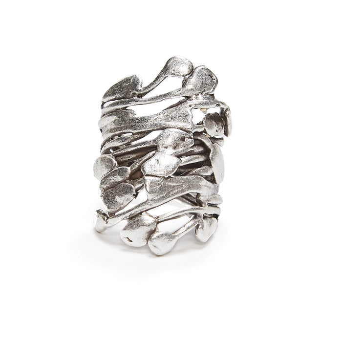 Women's Adjustable Ring, Pewter Base with 925 Silver Plating