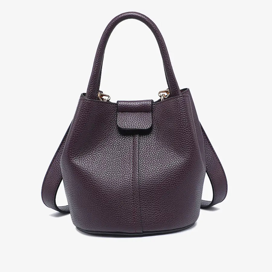 Women's Purses - Farrah Bucket Bag w/ Top Handle & Inner Bag