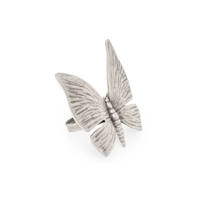 Handmade Butterfly Pewter Ring, Adjustable Size