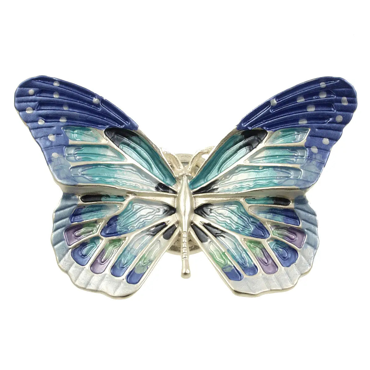 Butterfly Magnetic Brooch, Silver/Blue