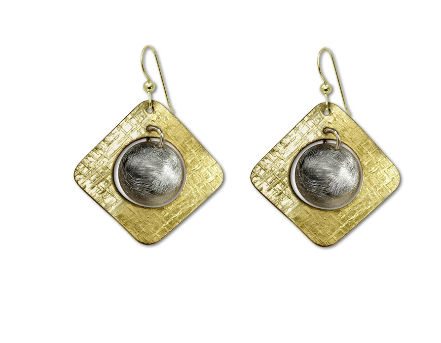 Elegant Two-Piece Square & Floating Circle Earrings