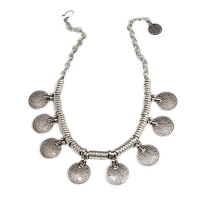 Handmade Old Coin Pewter Necklace