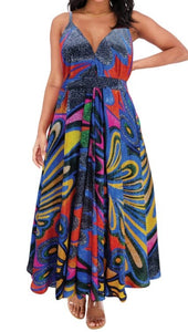 African Print Silk Dress