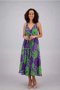 Ankara African Print Silk Women's Maxi Dress