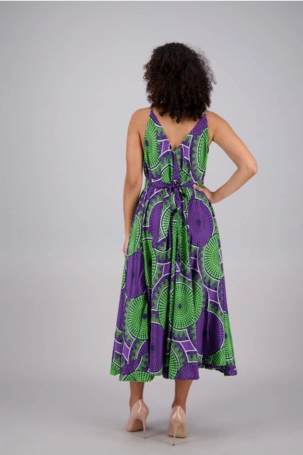 Ankara African Print Silk Women's Maxi Dress