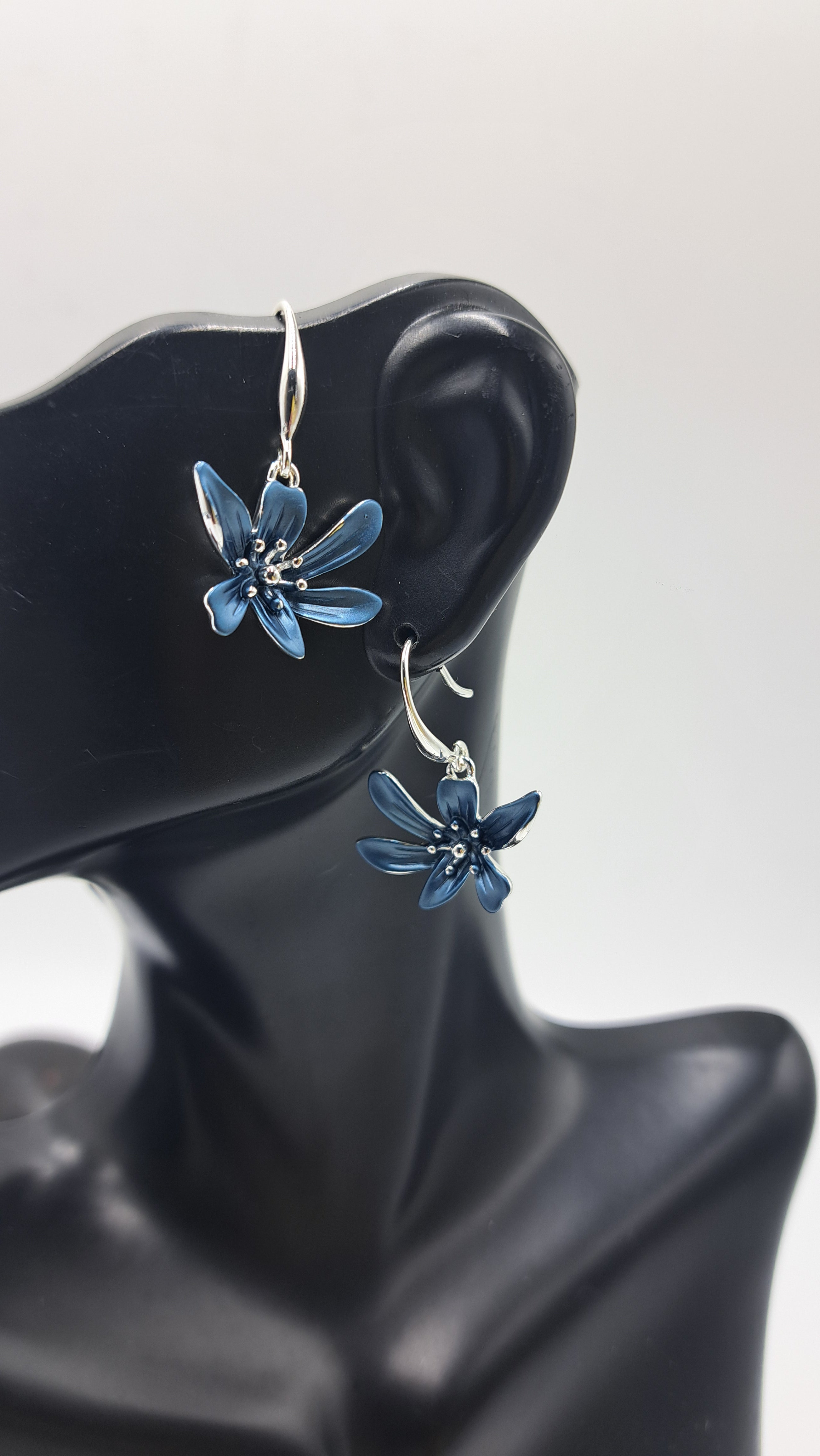 Combi Blue & Silver Color Earrings