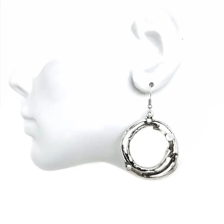 Pewter Earrings with 925 Silver Plating