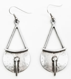 Contemporary Earrings, Handmade with Pewter and 925 Sterling Silver Plating