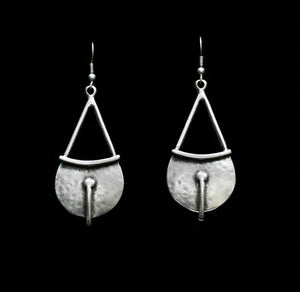 Contemporary Earrings, Handmade with Pewter and 925 Sterling Silver Plating