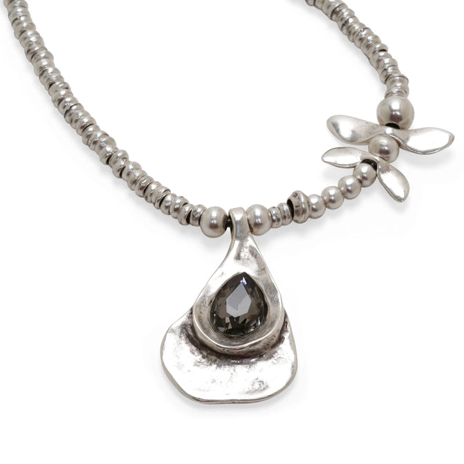 Unique Handcrafted Drop Style Pewter Necklace