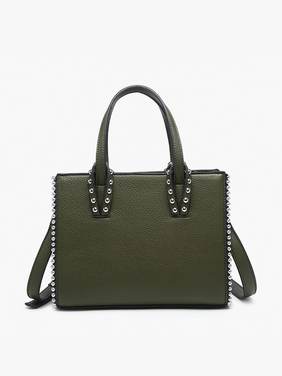 Women's Purses - Brenda Contrast Tote w/ Long Strap Olive Green