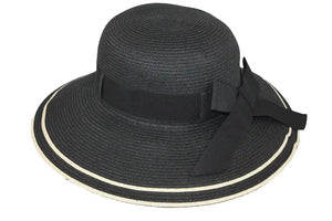 Women's Hat, Unisex Shape Black & White, 4 " inch Brim