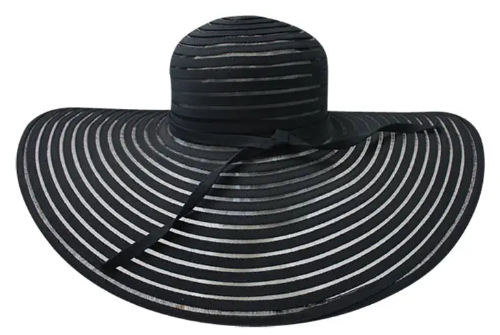 Stylish Black Hat, 6" inch Brim