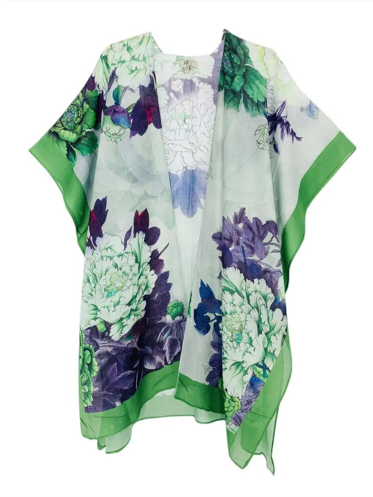 Women's Kimono, Peony Print