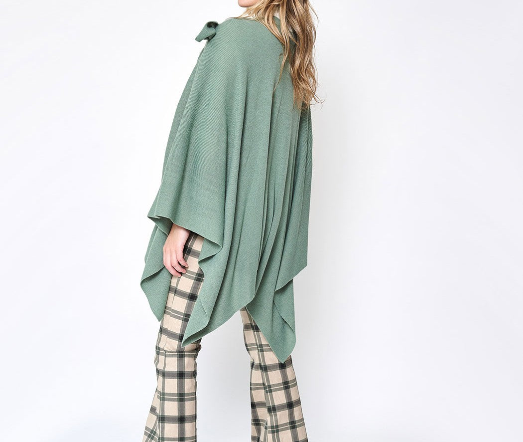 Women's Shawl Wrap Ruana, with a Shoulder Strap Detail