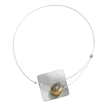 Dawn Small Angular Aluminum Statement Necklace