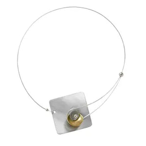Dawn Small Angular Aluminum Statement Necklace