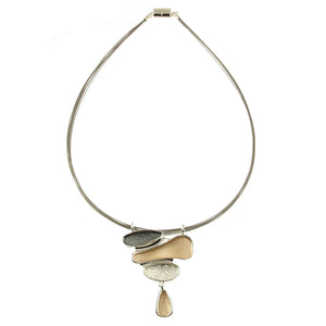Balancing Rock Pendant Necklace, Gold/Silver/Pewter Color & a Magnetic Closure