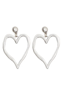 Handmade Pewter Heart Shaped Earrings