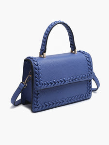 Women's Purses - Lanier Whipstitch Structured Crossbody Bag Periwinkle Color
