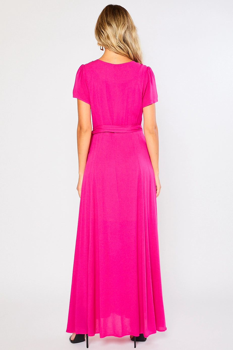 Flowy Hot Pink Women's Maxi Wrap Dress XL Flowy Hot Pink Women's Maxi Wrap Dress XL