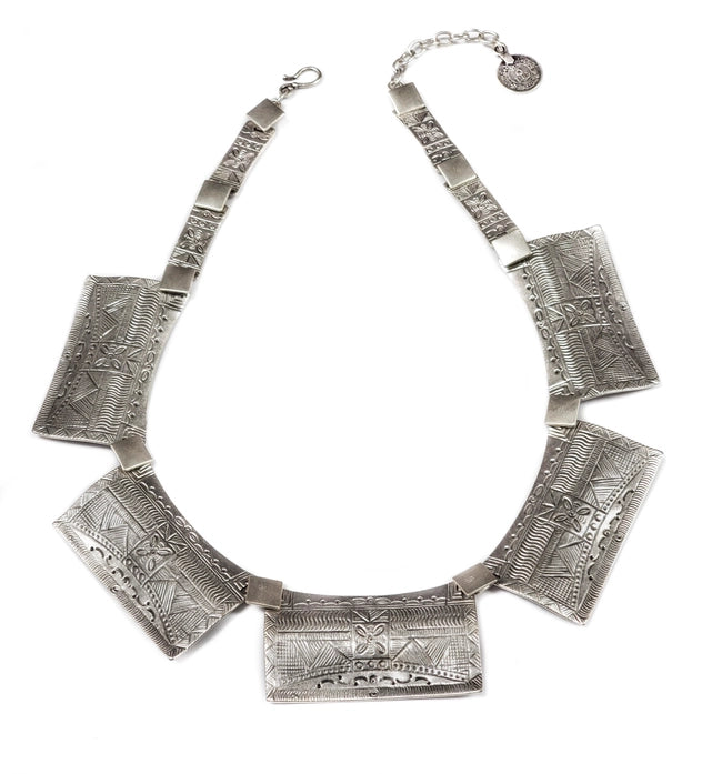 Handcrafted Pewter Egyptian-Style Statement necklace