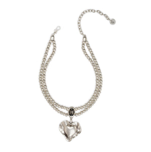 Handcrafted Heart Shaped Pewter Necklace
