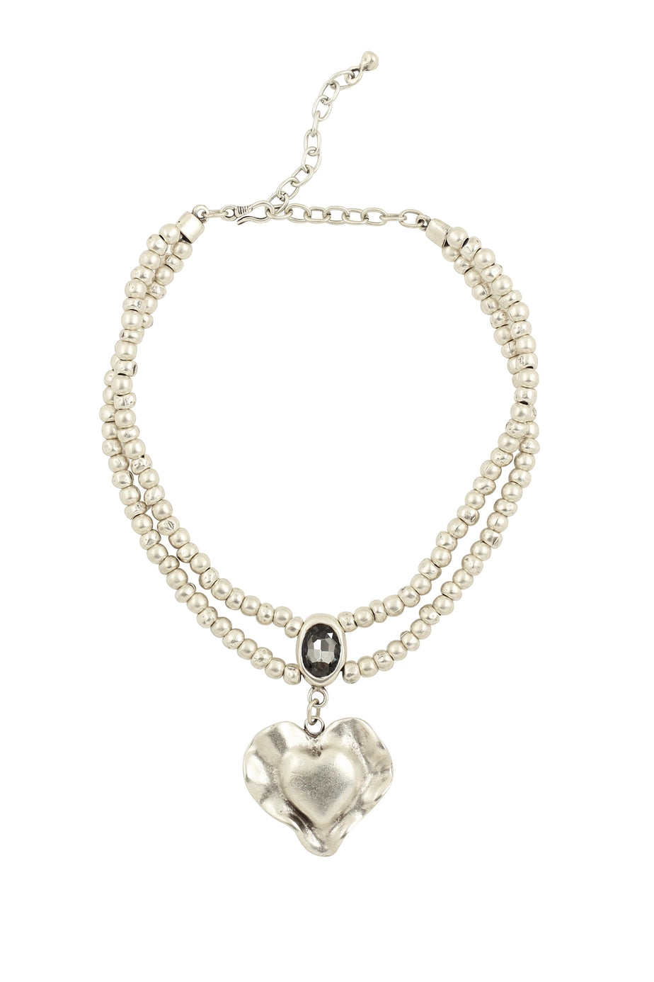 Handcrafted Heart Shaped Pewter Necklace