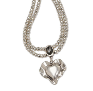 Handcrafted Heart Shaped Pewter Necklace