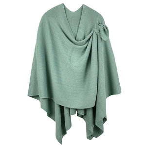 Sage Green Ruana with a Shoulder Strap