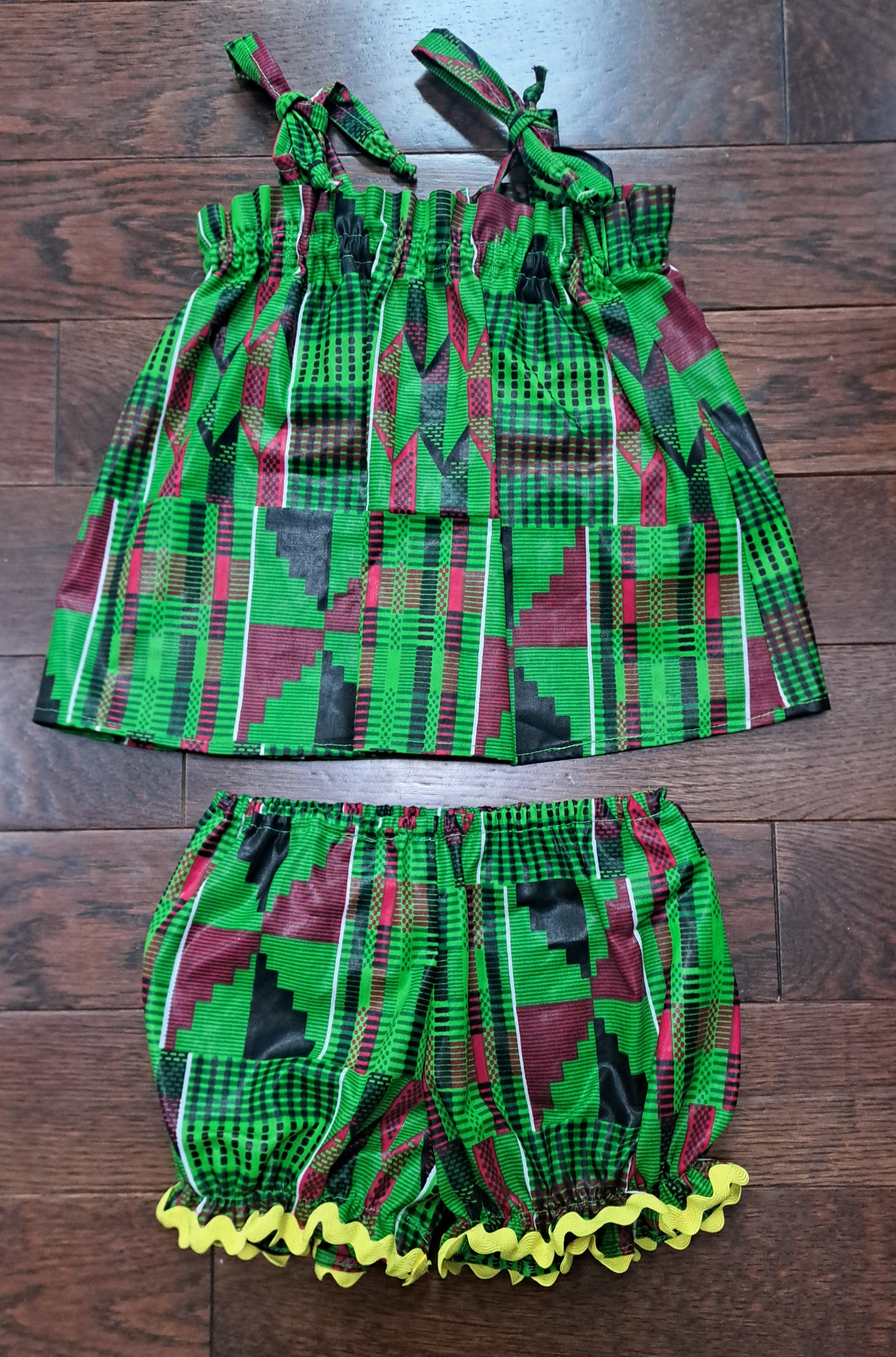 Baby 2-Piece Top & Bloomer Set African Print Fabric