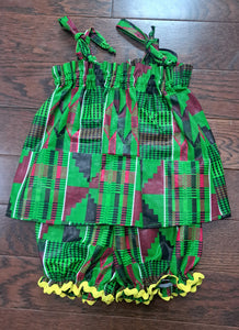 Baby 2-Piece Top & Bloomer Set African Print Fabric