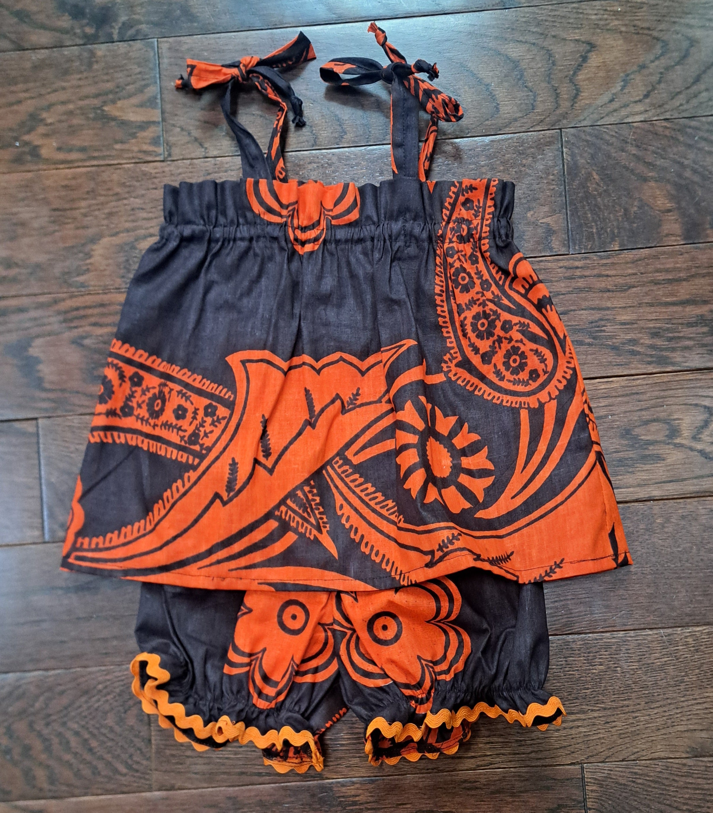 Baby 2-Piece Top & Bloomer Set made with African Print Fabric