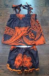 Baby 2-Piece Top & Bloomer Set made with African Print Fabric