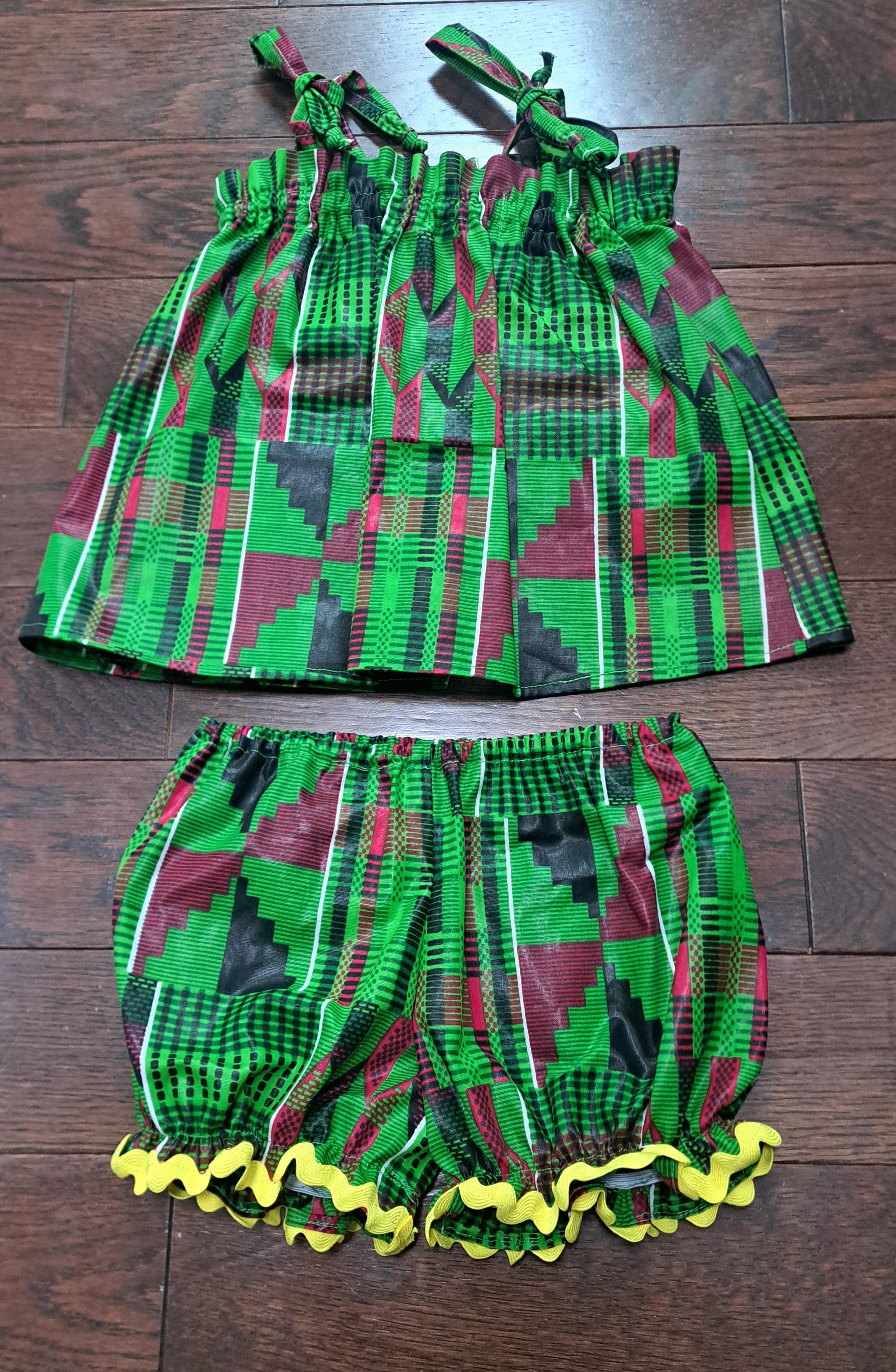 Baby 2-Piece Top & Bloomer Set African Print Fabric